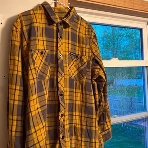 Sullen Art Collective Flannel, Yellow and Gray
